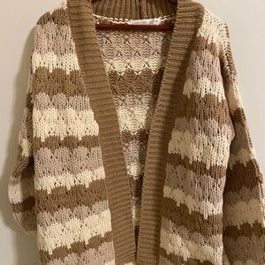 Altard state Cozy Knit Women's Sweater - Brown and Cream